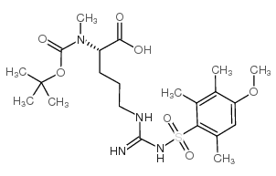 N2-[叔丁氧羰基]-N5-[亚氨基[[(4-甲氧基-2,3,6-三甲基苯基)磺酰基]氨基]甲基]-N2-甲基-L-鸟氨酸图片