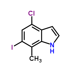 4-Chloro-6-iodo-7-methyl-1H-indole结构式