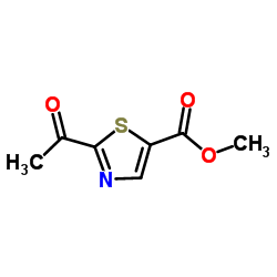 2-乙酰基噻唑-5-羧酸甲酯结构式