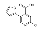 2-chloro-5-(furan-2-yl)pyridine-4-carboxylic acid Structure