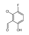 2-chloro-3-fluoro-6-hydroxybenzaldehyde结构式
