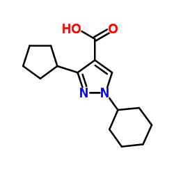 1-Cyclohexyl-3-cyclopentyl-1H-pyrazole-4-carboxylic acid Structure