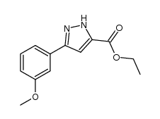 ethyl 3-(3-methoxyphenyl)-1H-pyrazole-5-carboxylate结构式