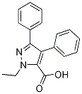 1-ethyl-3,4-diphenyl-1H-pyrazol-5-carboxylic acid structure