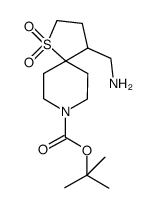 tert-butyl 4-(aminomethyl)-1-thia-8-azaspiro[4.5]decane-8-carboxylate 1,1-dioxide结构式