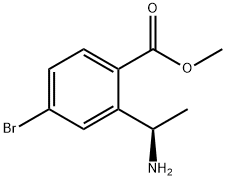 (R)-2-(1-Amino-ethyl)-4-bromo-benzoic acid methyl ester结构式