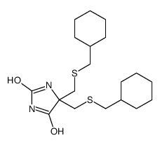 5,5-bis(cyclohexylmethylsulfanylmethyl)imidazolidine-2,4-dione结构式