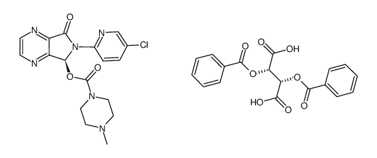 (S)-6-(5-chloropyridin-2-yl)-7-oxo-6,7-dihydro-5H-pyrrolo[3,4b]pyrazin-5-yl 4-methylpiperazine-1-carboxylate D-(+)-O,O'-dibenzoyltartaric acid salt Structure