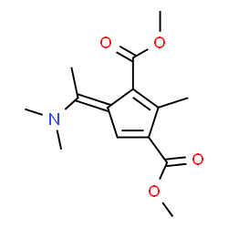5-[1-(Dimethylamino)ethylidene]-2-methyl-1,3-cyclopentadiene-1,3-dicarboxylic acid dimethyl ester structure