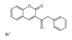 3-(2-pyridin-1-ium-1-ylacetyl)chromen-2-one,bromide Structure