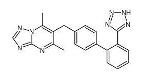 2,4-dimethyl-3-[[4-[2-(2H-tetrazol-5-yl)phenyl]phenyl]methyl]-1,5,7,9- tetrazabicyclo[4.3.0]nona-2,4,6,8-tetraene结构式