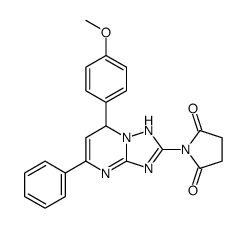 1-[2-(4-methoxyphenyl)-4-phenyl-1,5,7,9-tetrazabicyclo[4.3.0]nona-3,5, 7-trien-8-yl]pyrrolidine-2,5-dione结构式