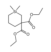 1,1-dimethyl-silinane-3,3-dicarboxylic acid diethyl ester Structure