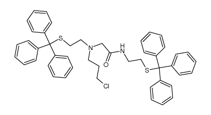 N-[[[[2-[(triphenylmethyl)thio]ethyl]amino]carbonyl]-methyl]-N-(3′-chloropropyl)-S-(triphenylmethyl)-2-aminoethanethiol结构式