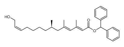Diphenylmethyl (2E,4E,7R,12Z)-14-hydroxy-3,5,7-trimethyltetradeca-2,4,12-trienoate结构式