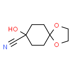 8-Hydroxy-1,4-dioxaspiro[4.5]decane-8-carbonitrile结构式