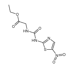 N-(5-nitro-thiazol-2-ylcarbamoyl)-glycine ethyl ester结构式