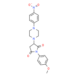1-(4-methoxyphenyl)-3-[4-(4-nitrophenyl)piperazin-1-yl]pyrrolidine-2,5-dione结构式