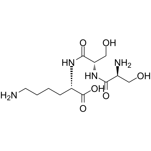 (2S)-6-amino-2-[[(2S)-2-[[(2S)-2-amino-3-hydroxypropanoyl]amino]-3-hydroxypropanoyl]amino]hexanoic acid Structure