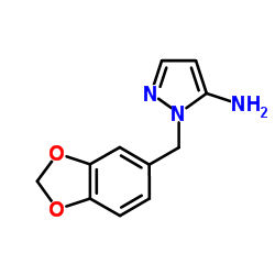 2-BENZO[1,3]DIOXOL-5-YLMETHYL-2H-PYRAZOL-3-YLAMINE Structure