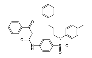 3-oxo-3-phenyl-N-[4-[N-(3-phenylpropyl)-N-(p-tolyl)sulphamoyl]phenyl]propionamide结构式