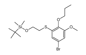 1-bromo-3-methoxy-4-propoxy-5-(2'-tert-butyldimethylsilyloxyethanesulfanyl)benzene Structure