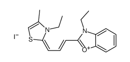 3-ethyl-2-[3-(3-ethyl-4-methyl-3H-thiazol-2-ylidene)prop-1-enyl]benzoxazolium iodide structure