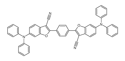 2-[4-[3-cyano-6-(N-phenylanilino)-1-benzofuran-2-yl]phenyl]-6-(N-phenylanilino)-1-benzofuran-3-carbonitrile Structure