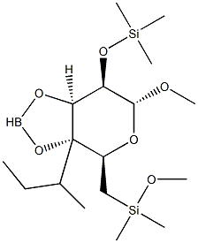 beta-D-Galactopyranoside, methyl 2,6-bis-O-(trimethylsilyl)-, cyclic b utylboronate structure