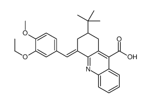 2-tert-butyl-4-[(3-ethoxy-4-methoxyphenyl)methylidene]-2,3-dihydro-1H-acridine-9-carboxylic acid结构式