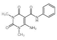 5-Pyrimidinecarboxamide,6-amino-1,2,3,4-tetrahydro-1,3-dimethyl-2,4-dioxo-N-phenyl-结构式