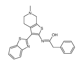 N-[3-(1,3-benzothiazol-2-yl)-6-methyl-5,7-dihydro-4H-thieno[2,3-c]pyridin-2-yl]-2-phenylacetamide结构式