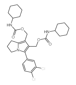 Carbamic acid, cyclohexyl-, [5-(3, 4-dichlorophenyl)-2,3-dihydro-1H-pyrrolizine-6, 7-diyl]bis(methylene) ester Structure