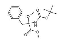 α-Boc-Amino-α-methoxy-β-phenylpropionsaeure-methylester Structure