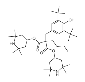 butyl-(3,5-di-tert-butyl-4-hydroxybenzyl)-malonic acid-bis-(2,2,6,6-tetramethyl-4-piperidinyl)ester结构式