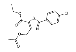 4-acetoxymethyl-2-(4-chlorophenyl)-thiazole-5-carboxylic acid ethyl ester Structure