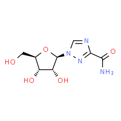 1-[(2R,3R,4R,5R)-3,4-dihydroxy-5-(hydroxymethyl)oxolan-2-yl]-1,2,4-triazole-3-carboxamide结构式