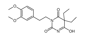 5,5-Diethyl-1-(3,4-dimethoxyphenethyl)barbituric acid Structure