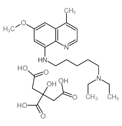 N,N-diethyl-N-(6-methoxy-4-methyl-quinolin-8-yl)pentane-1,5-diamine; 2-hydroxypropane-1,2,3-tricarboxylic acid Structure