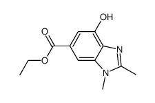 ethyl 4-hydroxy-1,2-dimethyl-1H-benzimidazole-6-carboxylate结构式