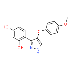 4-[4-(4-methoxyphenoxy)-1H-pyrazol-3-yl]benzene-1,3-diol Structure