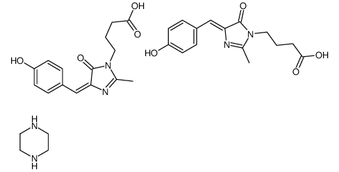 4-[(4E)-4-[(4-hydroxyphenyl)methylidene]-2-methyl-5-oxoimidazol-1-yl]butanoic acid,piperazine结构式