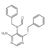 Formamide,N-[4-amino-6-[(phenylmethyl)thio]-5-pyrimidinyl]-N-(phenylmethyl)- picture