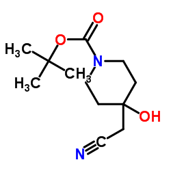 tert-Butyl 4-(cyanomethyl)-4-hydroxypiperidine-1-carboxylate Structure