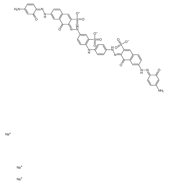 trisodium,(3Z)-6-[(2E)-2-(4-amino-6-oxocyclohexa-2,4-dien-1-ylidene)hydrazinyl]-3-[[4-[4-[(2Z)-2-[7-[(2Z)-2-(4-amino-6-oxocyclohexa-2,4-dien-1-ylidene)hydrazinyl]-1-oxo-3-sulfonatonaphthalen-2-ylidene]hydrazinyl]-2-sulfonatoanilino]phenyl]hydrazinylidene] Structure