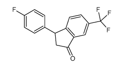 3-(4-fluorophenyl)-6-(trifluoromethyl)indan-1-one structure