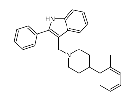 3-[[4-(2-methylphenyl)piperidin-1-yl]methyl]-2-phenyl-1H-indole结构式