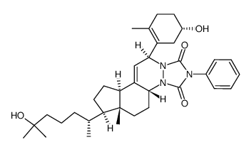 (4aR,6aR,7R,9aR,11S)-11-((S)-5-hydroxy-2-methylcyclohex-1-en-1-yl)-7-((R)-6-hydroxy-6-methylheptan-2-yl)-6a-methyl-2-phenyl-4a,6,6a,7,8,9,9a,11-octahydro-1H,5H-cyclopenta[f][1,2,4]triazolo[1,2-a]cinnoline-1,3(2H)-dione结构式