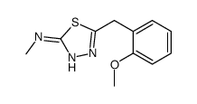 5-[(2-methoxyphenyl)methyl]-N-methyl-1,3,4-thiadiazol-2-amine结构式