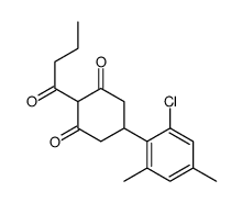 2-butanoyl-5-(2-chloro-4,6-dimethylphenyl)cyclohexane-1,3-dione Structure